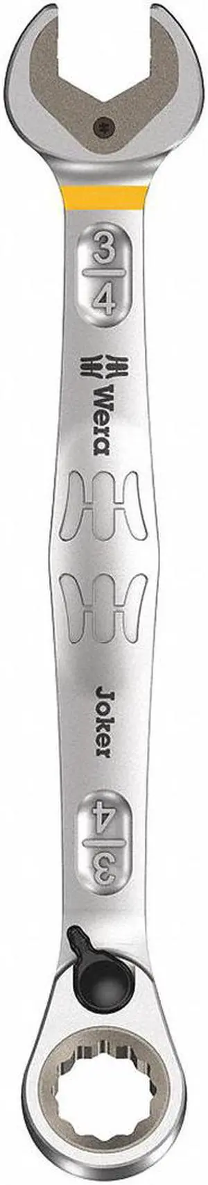 Wera 3/4", Combination Wrench, SAE, Chrome Finish, Number of Points: 6, 12