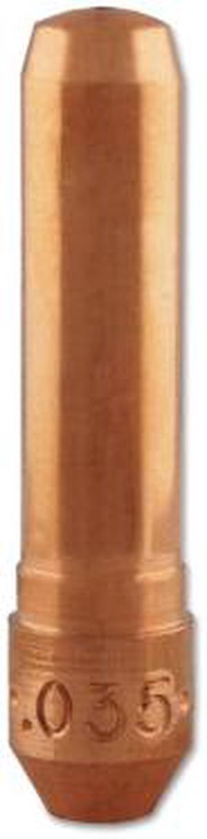 Centerfire Contact Tips, 0.035 in Tip Id, 1.5" Long, Non-Threaded, Tapered Base