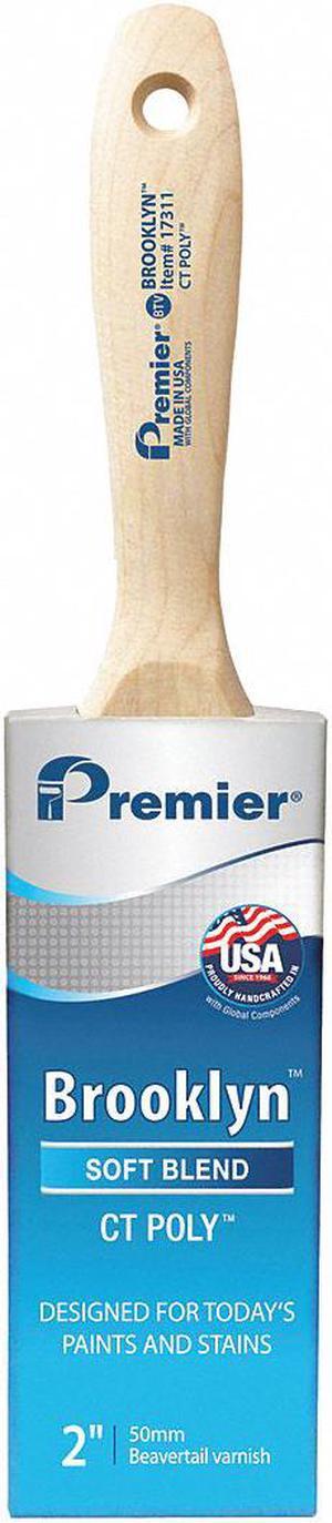 PREMIER 17311 2" Flat Sash Soft, Polyester Bristle, Paint Brush, Hardwood Handle