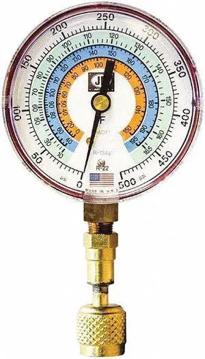 JB INDUSTRIES QC-G856 Test Gauge,Red,For R-22, R-134A, R-404A