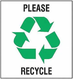 BRADY 20642FLS Recycling Label,Vinyl,5 In. W,PK5