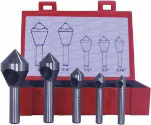 CLEVELAND C94594 Countersink/Deburring Tool Set,5 Pieces