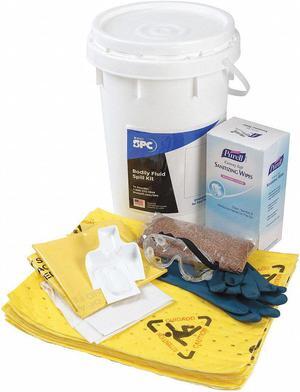 BRADY SPC ABSORBENTS SK-BF Spill Kit,Bucket,Chemical/Hazmat,9 gal.