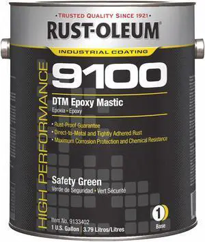 RUST-OLEUM 9133402 Epoxy Paint, Safety Green, Semi-gloss, 1 gal, Depends On