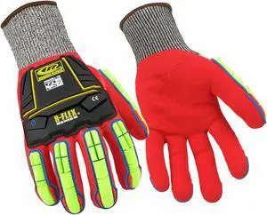 ANSELL 068-12 Full-Dip Gloves,Gray,Knit,2XL,PR