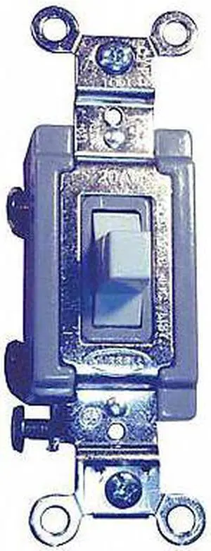 HUBBELL WIRING DEVICE-KELLEMS HBL1557W Wall Switch,20A,White,3-Position,Toggle