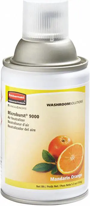 Rubbermaid Commercial Microburst 9000 Air Freshener Refill Mandarin Orange 5.3oz Aerosol 4/Carton 402093
