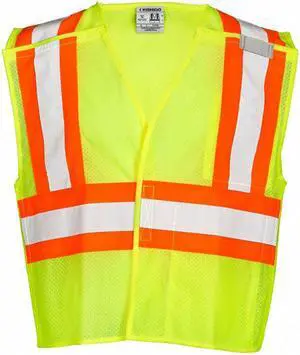 KISHIGO 1174-5X 5XL Class 2 Breakaway High Visibility Vest, Lime