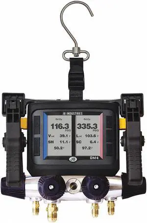 JB INDUSTRIES DM4-Z Digital Manifold Gauge, 4-Valves, Hose Length: 60 in