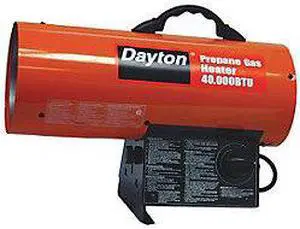 DAYTON 3VE55 Forced Air Portable Gas Heater, Liquid Propane, 40,000 BtuH, 300