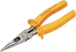 IDEAL 35-9038 8 3/4 in Long Nose Plier,Side Cutter Cushion Grip Handle