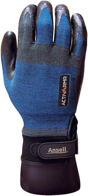 ANSELL 97-002 Cut Resistant Gloves,M,Blue/Black,PR