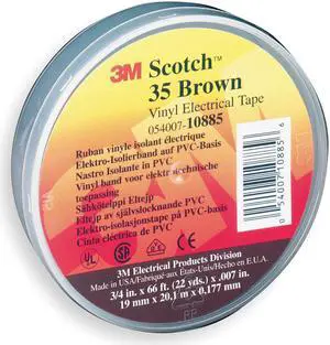 Electrical Tape, 3/4 x 66 ft, 7 mil, Brown 35 3/4X66 BROWN