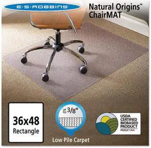ES Robbins Natural Origins Chair Mat For Carpet 36 x 48 Clear 141028