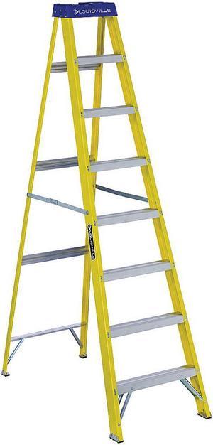 Louisville FS2008 8 ft. Type I Duty Rating 250 lbs. Load Capacity Fiberglass Step Ladder