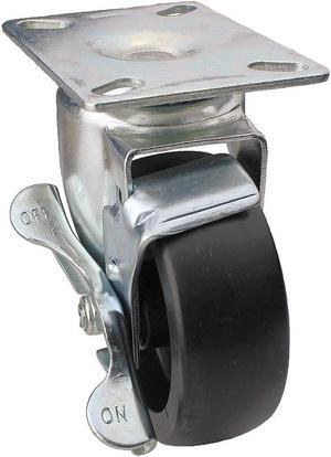 ZORO SELECT 33H641 Swivel NSF-Listed Plate Cstr w/Brake,NSF-Listed Plate Type A