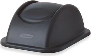 RUBBERMAID FG306700BLA Trash Can Top,Dome,Swing Closure,Black