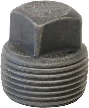 ANVIL 0361302409 Square Head Plug Square Head Plug, 4" Pipe, MNPT, Black Forged