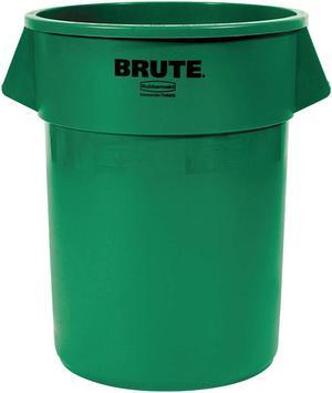 RUBBERMAID COMMERCIAL FG265500DGRN BRUTE Trash Can, Round, 55 gal Capacity, 26