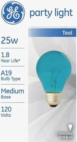 GE 22732 - 25A/TE Standard Transparent Colored Light Bulb