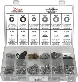 ZORO SELECT 8145 Zinc Plated & Black Finish Thread Cutting Push On Nut