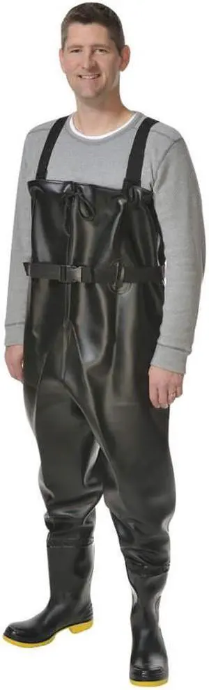 DUNLOP 868670833 Size 8 Men's Steel Chest Wader, Black
