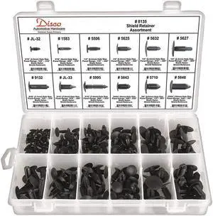 ZORO SELECT 8135 Universal Shield Retainer Asst,168 Pc