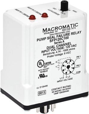 MACROMATIC SFP120C100 Pump Seal Failure Relay,2-SPNO,120VAC