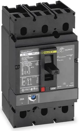SQUARE D JGL36000S25 Molded Case Circuit Breaker, POWERPACT J Series, 250A, 3