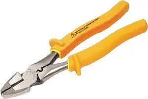 Ideal Insulated Linemans Plier, 9-3/4" Overall Length, Handle Type: Ergonomic