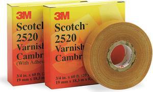 3M 2520-1X36YD Varnished Cambric Tape, 8 mil, 1" x 108 ft.