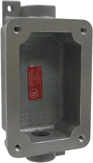 HUBBELL KILLARK FXB-4 Electrical Box, 15.5 cu in, Device Box Type, 1 Gang,