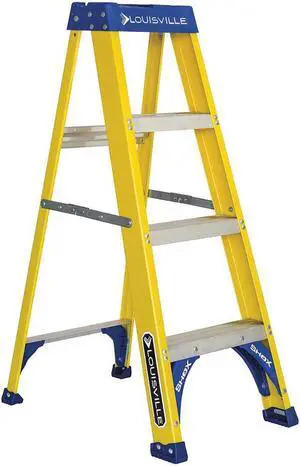 LOUISVILLE FS2004 4 ft Fiberglass Stepladder, 250 lb Capacity