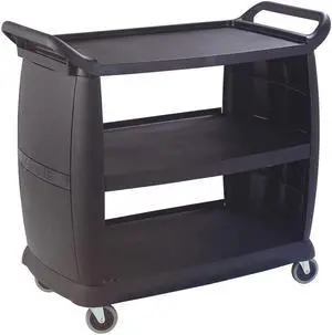 ZORO SELECT CC224303 Large Bussing and Transport Cart,Black