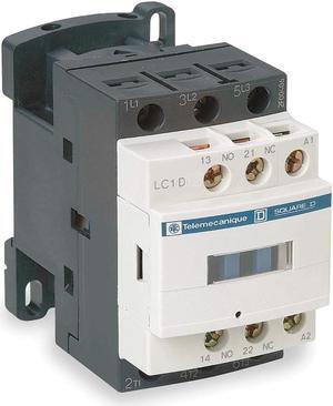 SQUARE D LC1D25T7 IEC Magnetic Contactor, 3 Poles, 480 V AC, 25 A, Reversing: No