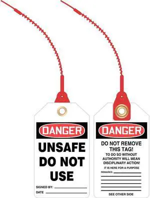 Loop n Lock Danger Tag,5-7/8x3-3/8,PK10 ACCUFORM TAK613