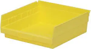 AKRO-MILS 30170YELLO Shelf Storage Bin, Plastic, Yellow, 4 in H, 11 1/8 in W,