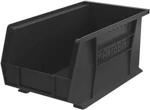 AKRO-MILS 30240BLACK Hang & Stack Storage Bin, Plastic, Black, 7 in H, 8 1/4 in