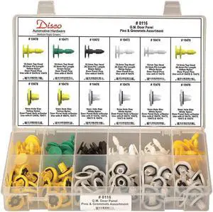 ZORO SELECT 8116 GM Door Panel Retainer Assortment,120 Pc
