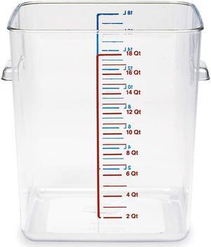 RUBBERMAID COMMERCIAL FG631800CLR Square Storage Container,18 qt,Clear