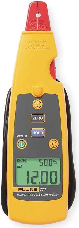 Fluke 771 Milliamp Process Clamp Meters, 4 to 20 mA, 0.2 % accuracy