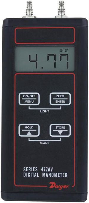 DWYER INSTRUMENTS 477AV-2 Digital manometer, range 0-40.00" w.c., air