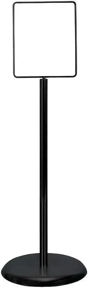 ZORO SELECT UVPSH81 Sign Holder, Pedestal, 8-1/2x11, Metal, Blk