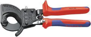 KNIPEX 95 31 250 SBA 10" Ratchet Action Cable Cutter, Center Cut