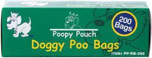 POOPY POUCH PP-RB-200 Unscented 3/4 gal Pet Waste Bags, Green, 2000 Bags,PK10