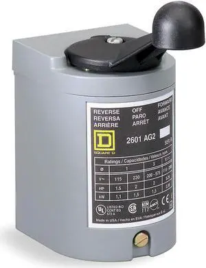 SQUARE D 2601AW2 Switch,Drum Reversing,Plastic Handle