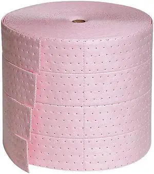 PIG MAT343 Absorbent Roll, Absorbs 19.6 gal. Chemical, Hazmat, ,Pink