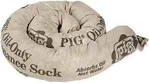 PIG SKM500 Absorbent Sock, Absorbs 30 gal. Oil-Based Liquids, PK 30 ,Tan
