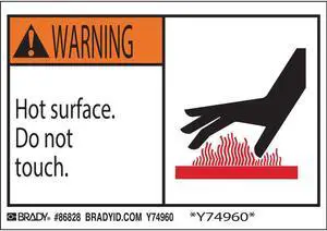 BRADY 86828 Machine/Equipment Labl,3-1/2inHx5inW,PK5