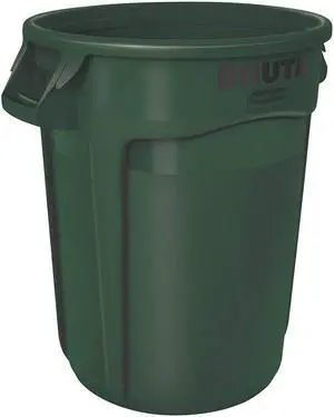 RUBBERMAID FG262000DGRN Brute 20 gal. Green Polyethylene Round Utility Container